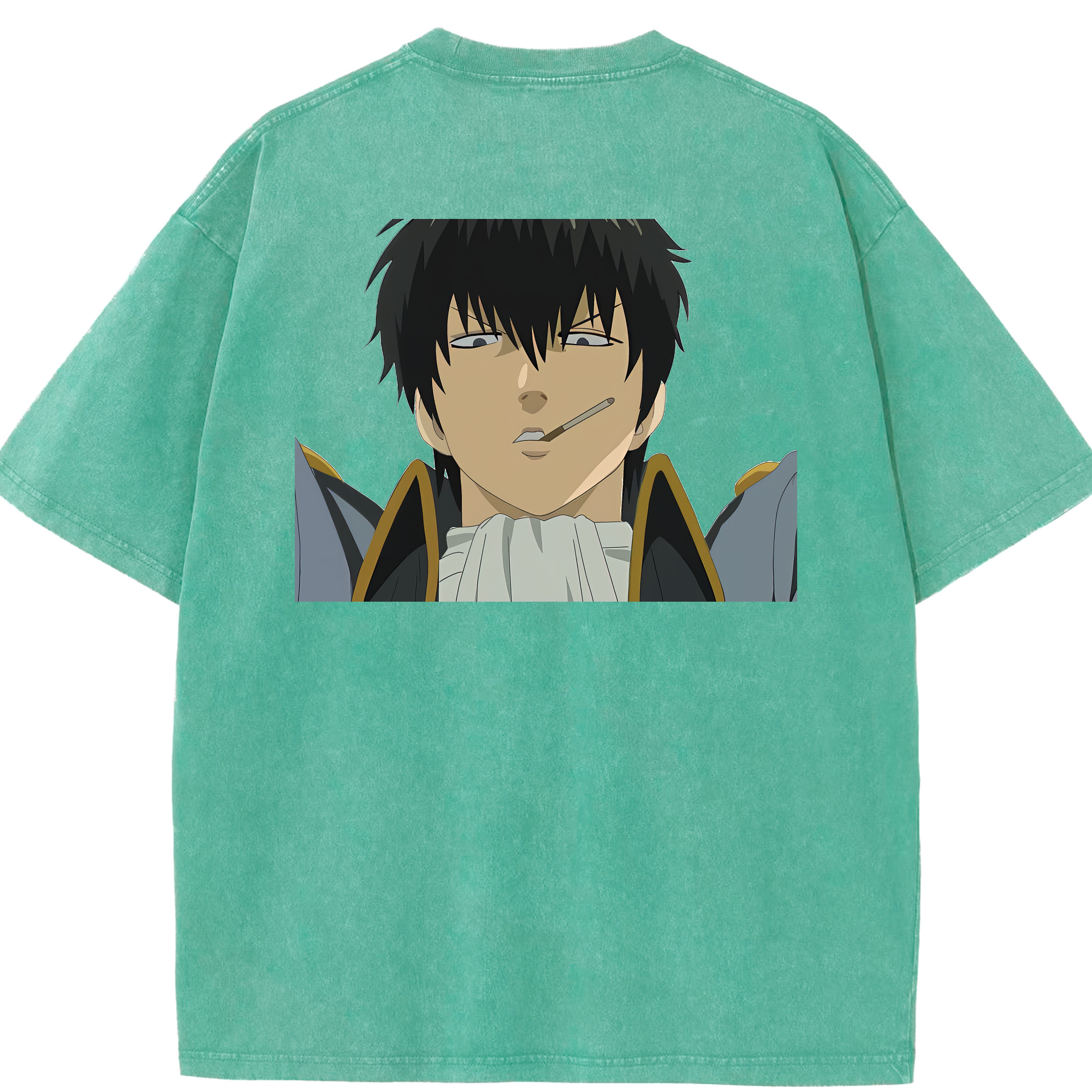 （画像用） ぎんたま 坂田銀時（さかたぎんとき） 神楽 志村新八（しむら しんぱち） GINTAMA Sakata Gintoki Kagura Shimura Shinpachi 綿100% ヴィンテージ風 半袖Tシャツ（背面プリント）